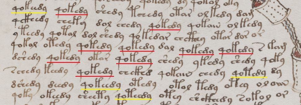Voynich Manuscript f78r repeated words.jpg Voynich Manuscript f78r repeated words.jpg